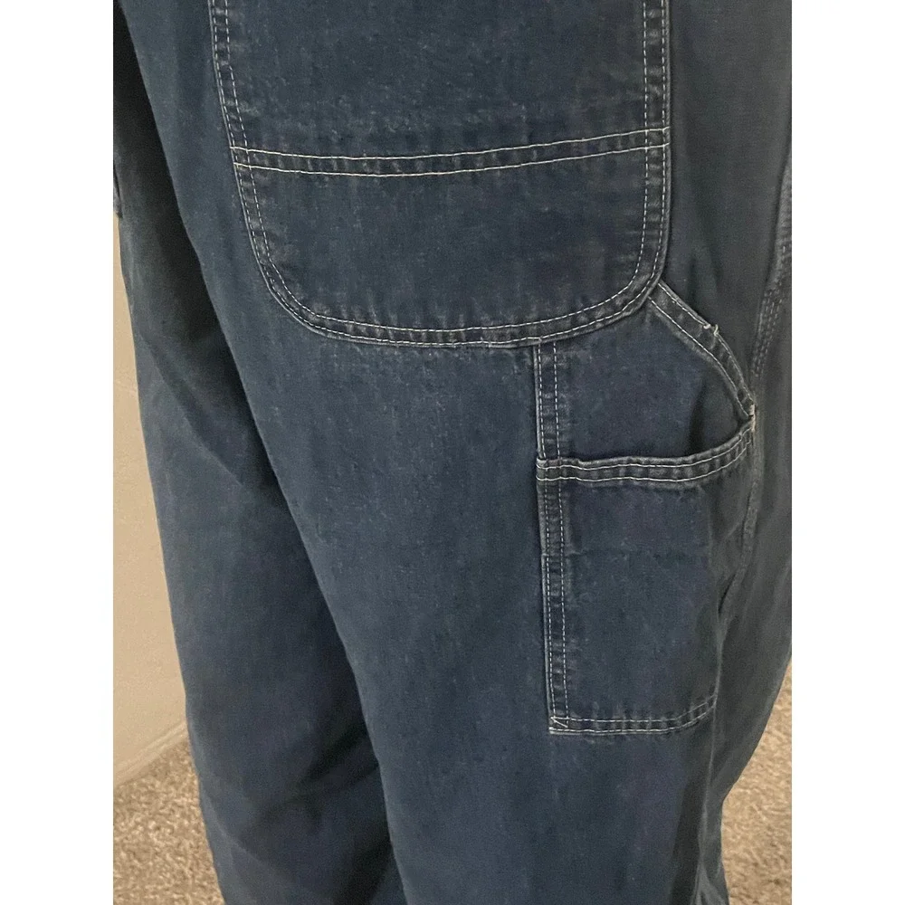 Carhartt Mens Denim Bib Overalls Dark Wash Carpenter Workwear Dungarees VTG 2006